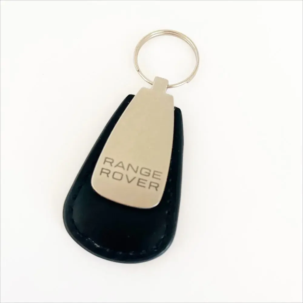 RANGE ROVER Teardrop Key Fob Original Vintage Leather Chrome Metal - Picture 1 of 10